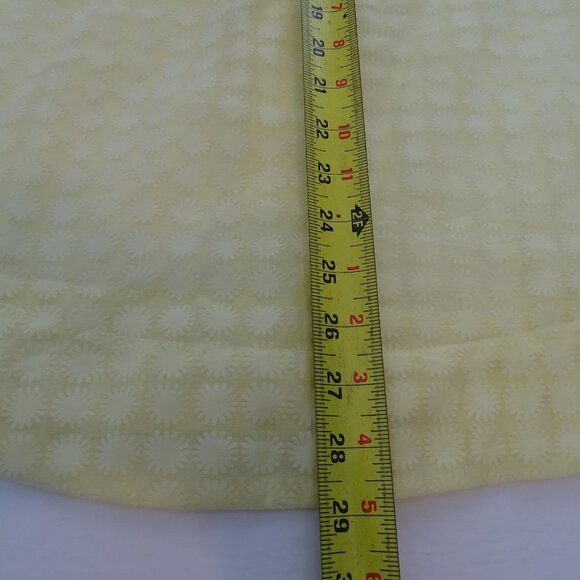 ON 34th Sheer Yellow Button Up Shirt Women Size L Long Sleeve Floral Burnout - Picture 10 of 11